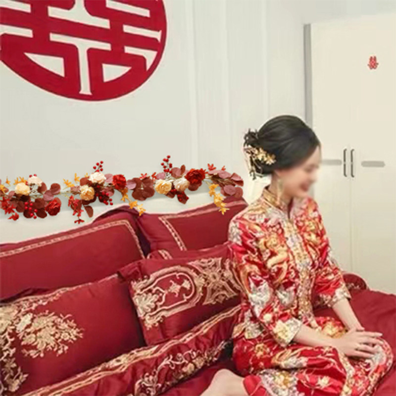 婚房布置套装新房装饰拉花女方卧室房间床头背景墙喜字结婚礼大全