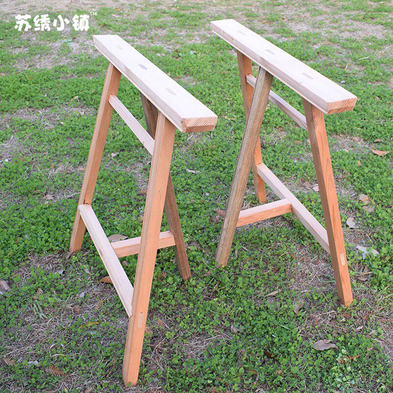 苏绣小镇实木绷架凳子苏绣DIY手工实木绣花凳绷凳柏松杉木三角凳图片