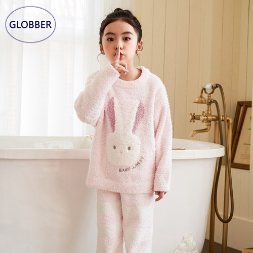 globber秋冬加厚女童家居服套装