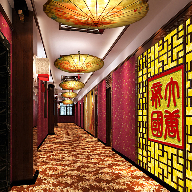 复古伞灯吊灯中国风创意个性餐厅茶楼酒店装饰布艺竹艺油纸伞吊灯