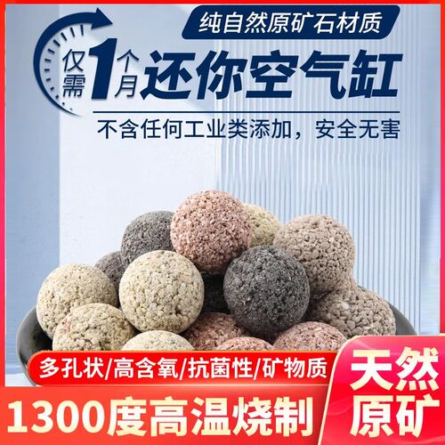 鱼缸过滤材料原矿物质滤材净水培菌硝化细菌培养过滤球原矿的颗粒