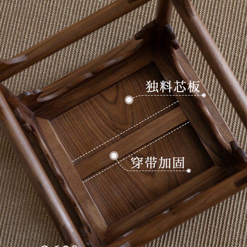 空器木作黑胡桃木宋式美学听琴图花架香几花几实木架子新中式简约图片