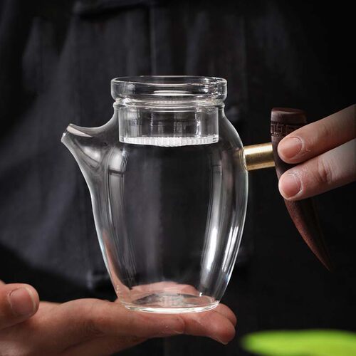 青柑专用玻璃茶水分离滤茶壶