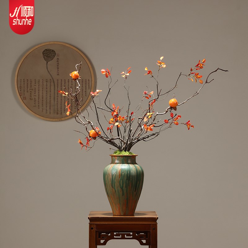景德镇陶瓷仿古小花瓶摆件餐桌插花新中式家居客厅装饰品工艺瓷器