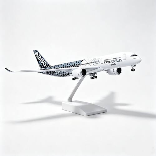 空客A350原型机飞机模型带轮子拼装仿真合金航模收藏摆件礼品