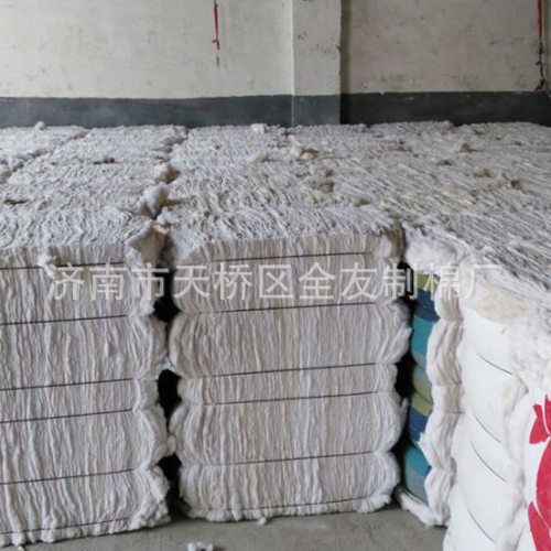 供应白无纺布开花棉 纺毛巾纱和手套纱 开松棉化纤填充棉材料