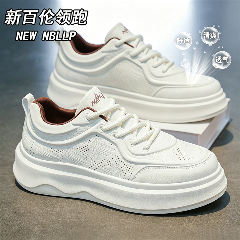 新百伦领跑2026男鞋夏季舒适增高款白鞋情侣男鞋休闲款板鞋低帮鞋