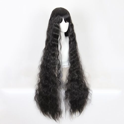 嗨coser 日常网红少女假发lolita小羊卷120cm自然黑长发