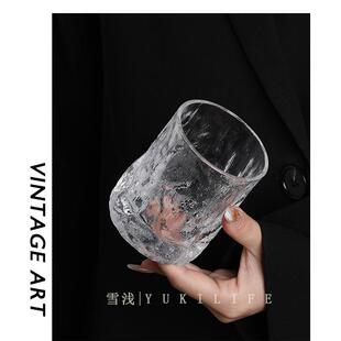 黄昏云齐 初雪簌簌中古vintage雪纹威士忌酒杯洋酒杯家用日式杯