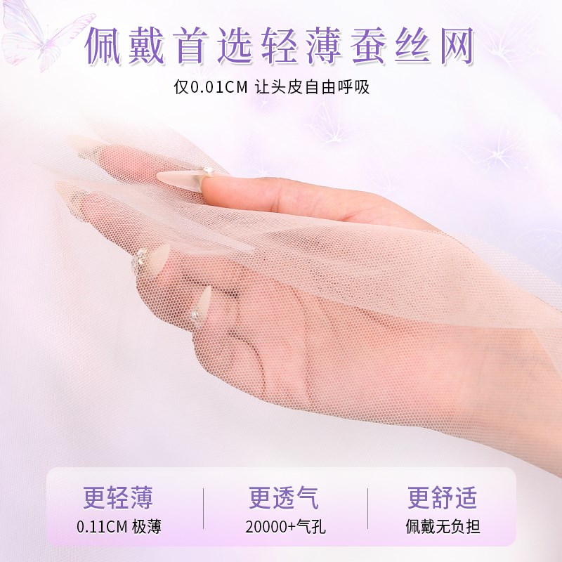 假发女片头顶真发隐形遮白发蓬松增发量轻薄无痕三七分刘海补发片