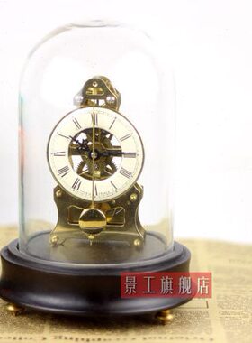 骨架钟座钟摆设纯铜仿古软装快摆纯铜 欧式座钟钟  饰品