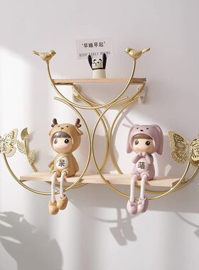 创意房间卧室置物架布置壁挂免打孔餐厅墙上简约饰客厅装饰品ins