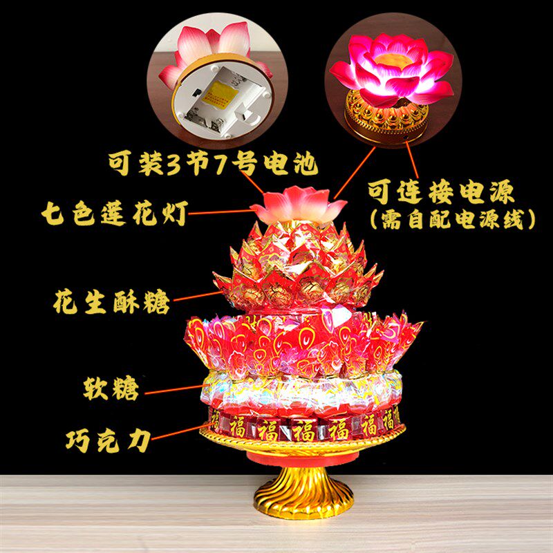 万福莲花糖塔闽南潮汕中秋月娘过年春节拜拜供奉品寺庙法会荷花灯