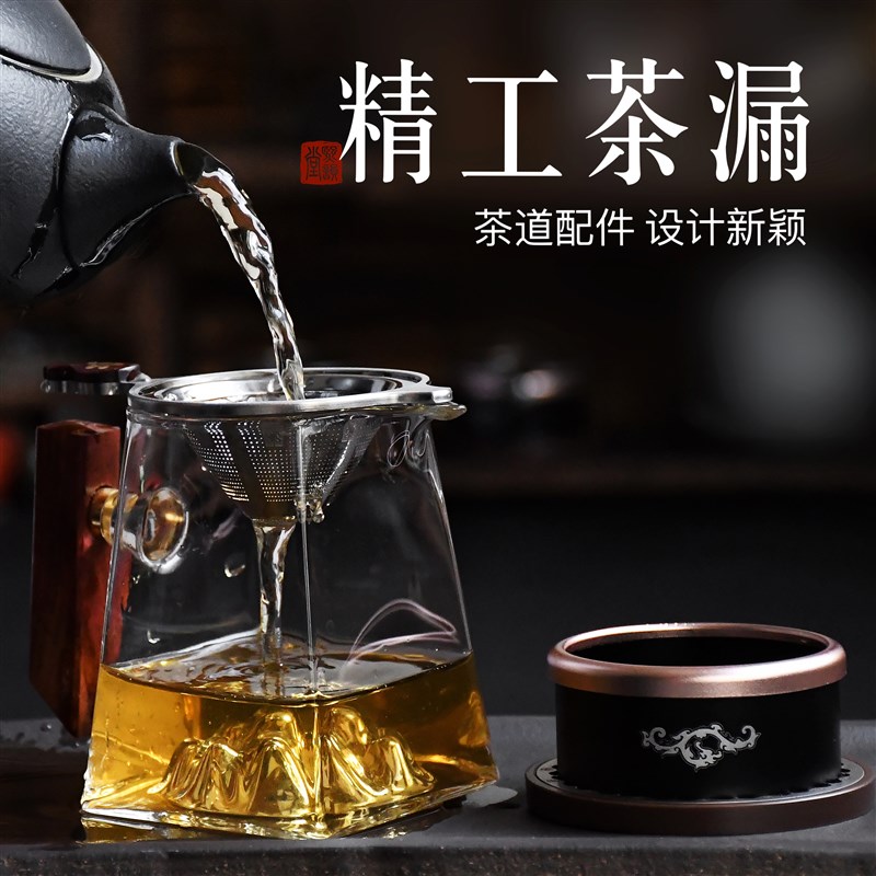大马士革不锈钢茶漏茶滤公道杯过滤网家用茶具配件隔茶渣茶叶泡茶