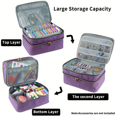 缝纫用品收纳包双层缝纫袋配件包Sewing Accessories Storage Bag