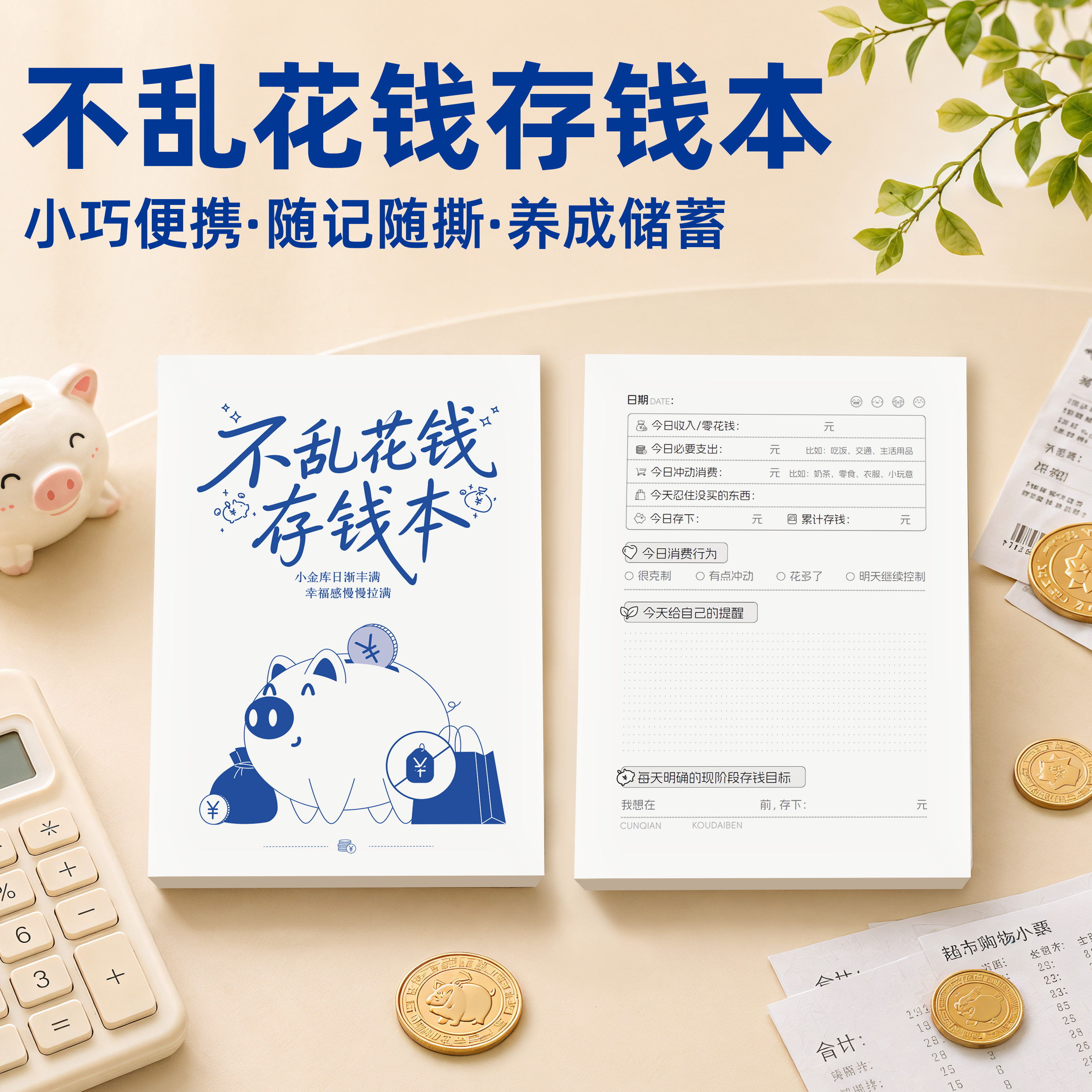 不乱花钱存钱记账本便携随记