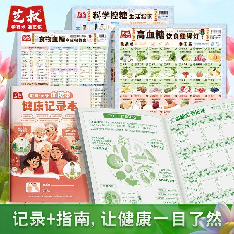 血糖监测健康记录本家用日常日记本控血糖生活指南饮食忌口挂图