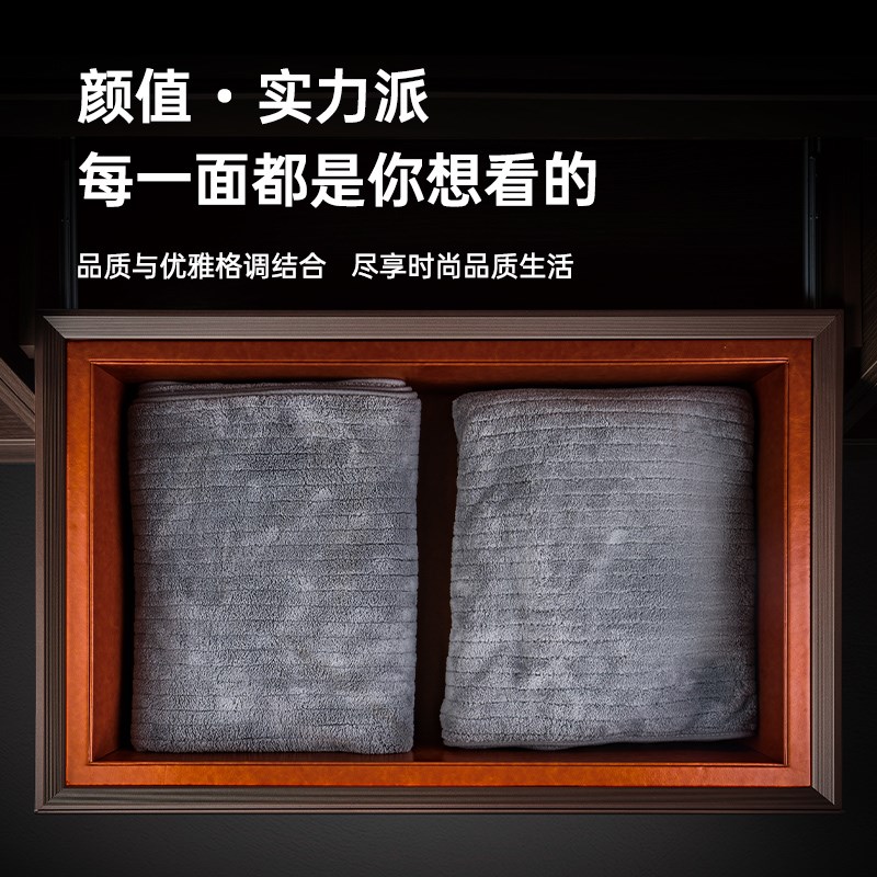 诗伟衣柜皮饰拉篮衣帽间抽屉式收纳筐衣物篮藤编柜内衣服储物推拉