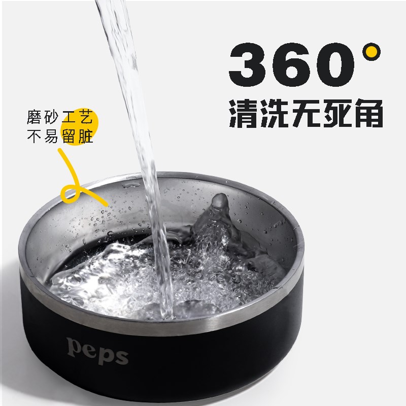 宠物不锈钢碗狗食盆防打翻喝水大容量加厚大型犬猫狗通用狗盆子