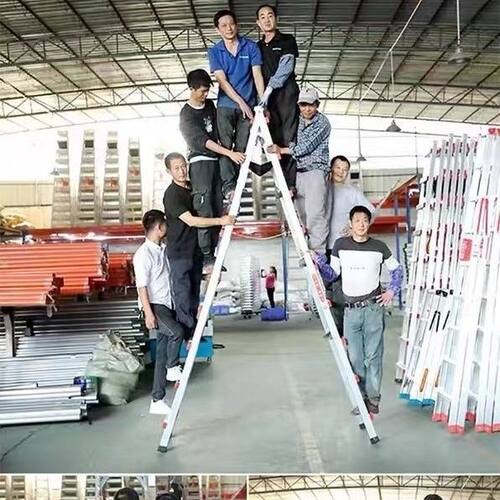 铝合金梯子可行走人字梯加厚焊接工程梯木工移动装修家用折叠铝梯