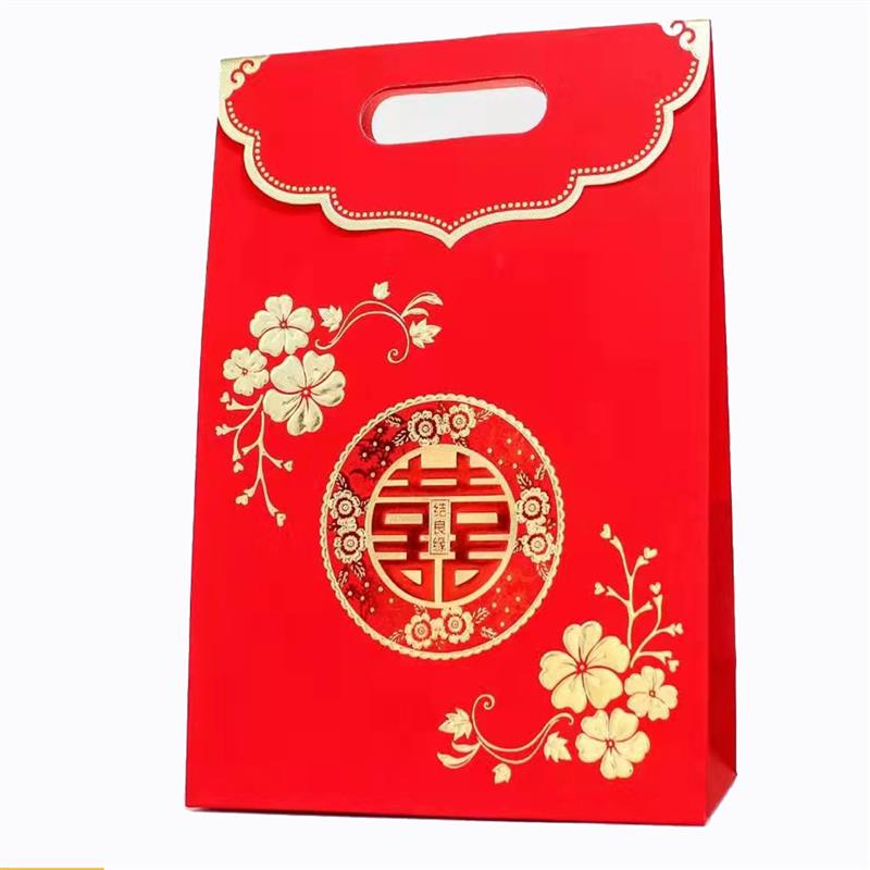 免折叠喜糖袋结婚庆回礼袋老人做寿粘扣袋手提袋创意糖盒可装毛巾