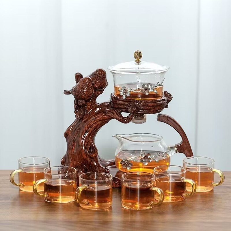 喜上眉梢全自动茶具套装家用会客泡茶神器耐热玻璃磁吸懒人冲茶壶
