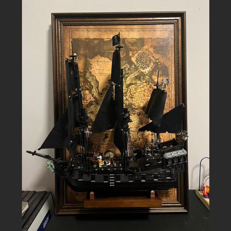 兼容乐黑珍珠积木海盗船上墙展示相框画框展示框客厅玄关卧室