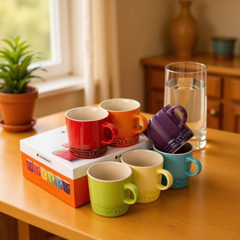 马克杯彩虹色系珐琅欧式咖啡杯茶杯陶瓷家用水杯牛奶杯餐具