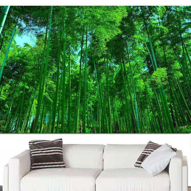 茂盛竹林绿色植物竹报平安竹子风景画宿舍房间装饰画墙贴自粘挂画