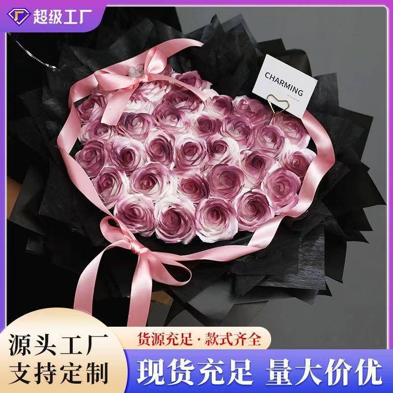 母亲节礼物香皂花花束永生花玫瑰乌梅子酱仿真花七夕情人节礼物