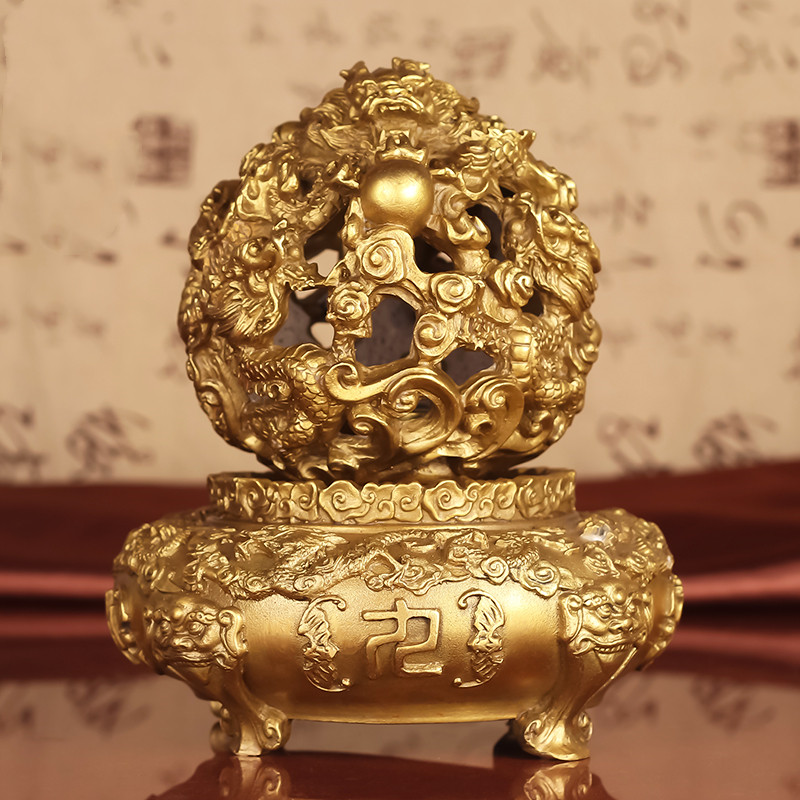 纯铜九转乾坤青龙鼎招财鼎摆件牛转乾坤客厅书房室时来运转炉摆件