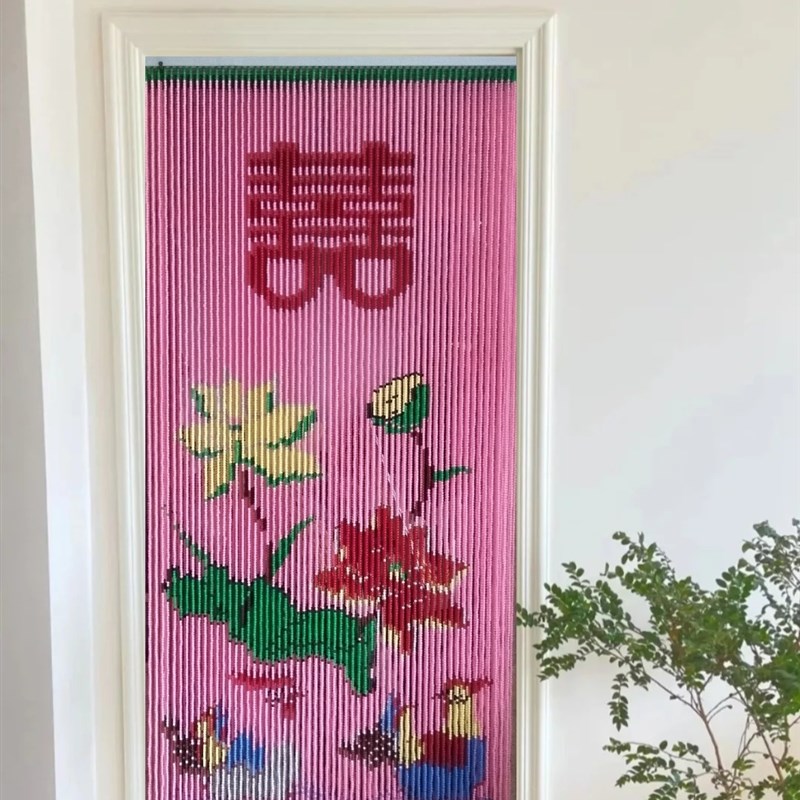 新款纯手工门帘玄关隔断珠帘挂帘家用屏风卫生间装饰帘成品