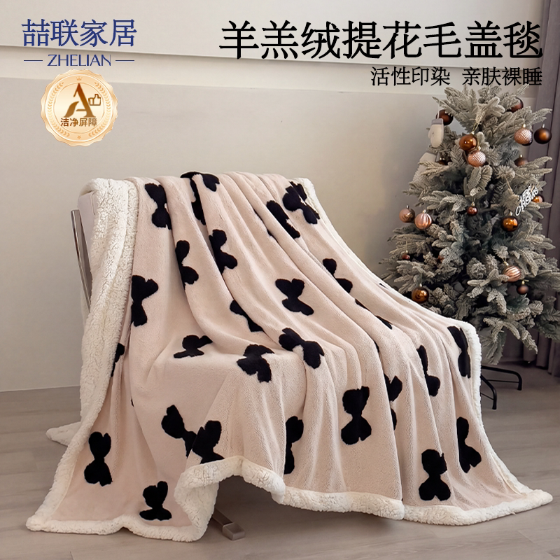 秋冬季加厚羊羔绒毛毯