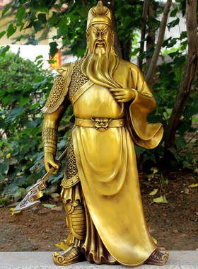 厚德居 铜关公铜像武财神开业礼品送摆件工艺品