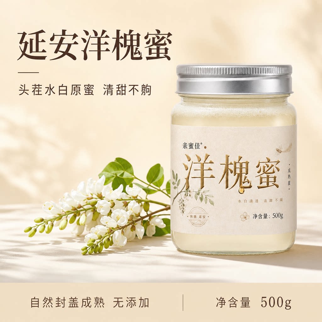 亲蜜佳头茬新鲜特级品原洋槐蜂蜜土蜂蜜纯正天然野农家