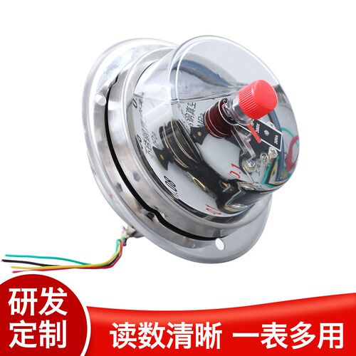 YNXC100BF-ZT 轴向带边面板式电接点 全不锈钢耐震电接点压力表