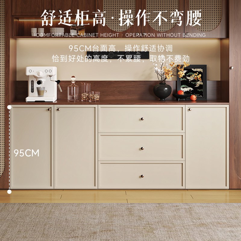 中古餐边柜靠墙一体储物柜客厅置物柜厨房橱柜茶水柜高柜复古酒柜