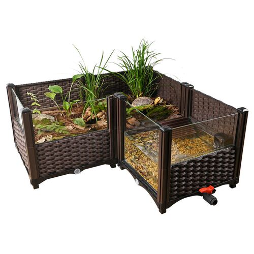 黄缘龟专用水陆饲养缸特大生态造景植物家用半水龟安缘养殖种植箱