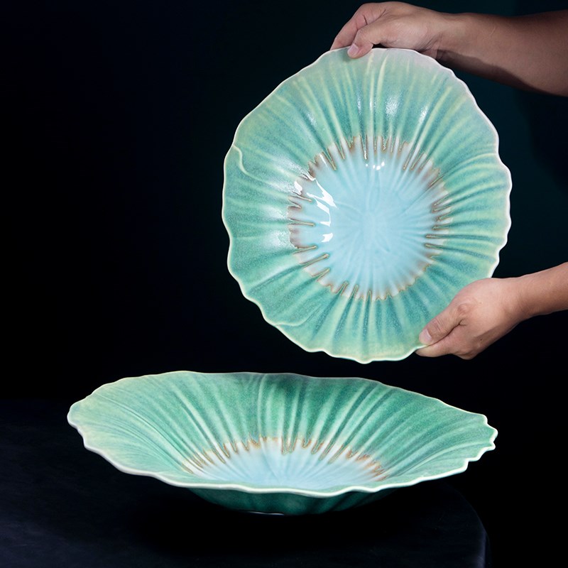高端陶瓷创意刺身盘冷菜盘展示盘海鲜三文鱼冰盘自助餐厅日料餐具