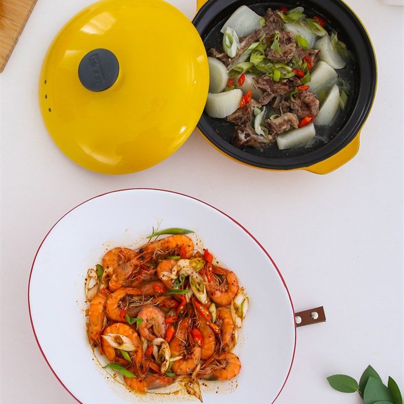 酒精炉陶瓷锅固体干锅砂锅煲菜锅小火锅浅锅耐高温饭厅酒店家用