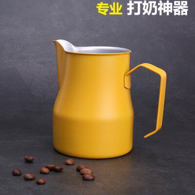 WBC咖啡师打奶缸304不锈钢拉花缸打奶神器意式咖啡拉花杯打奶泡杯