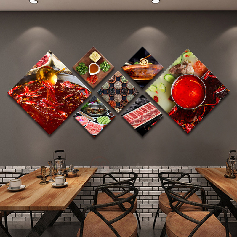 火锅店墙面装饰画酒店包厢餐厅挂画饭店火锅调料墙壁画餐馆无框画