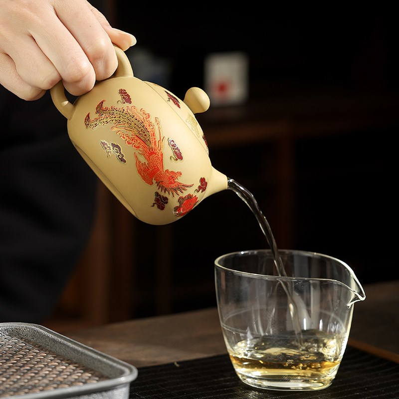 变色黄泥紫砂壶泡茶壶龙凤功夫茶具套装家用大小容量西施壶单壶