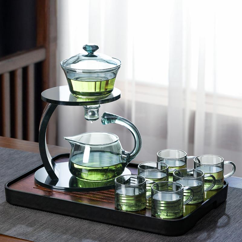 懒人泡茶神器磁吸半自动茶壶功夫茶具套装礼盒高档玻璃家用冲茶器