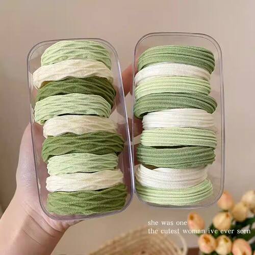 高弹力薄荷绿头绳发圈女头饰不伤发高马尾发绳2025新款扎头发皮筋