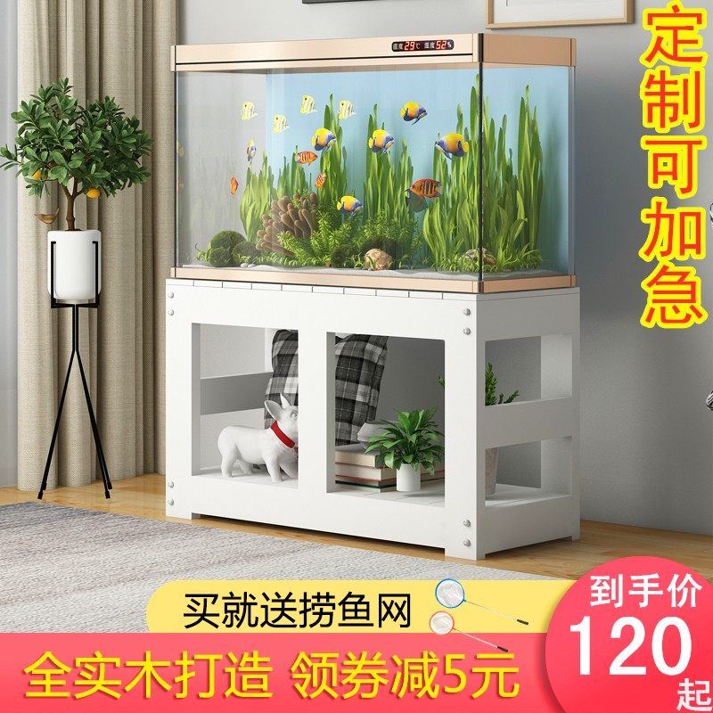 实木鱼缸架子鱼缸底座底柜松木鱼缸桌简易家用防水水族箱底柜定做