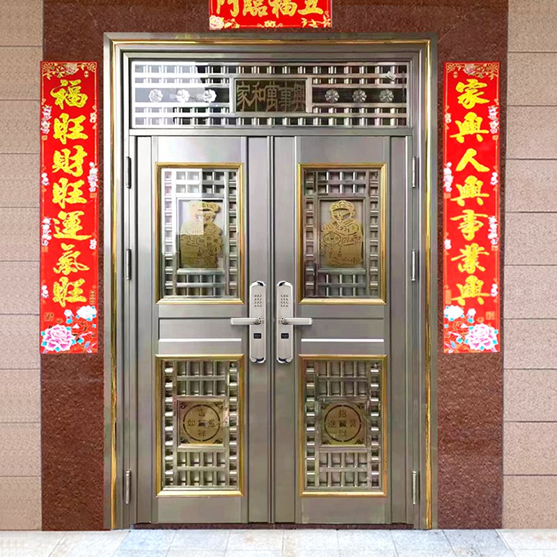 彩米防盗门机械密码锁家用入户大门户外庭院门锁防水不用电不锈钢