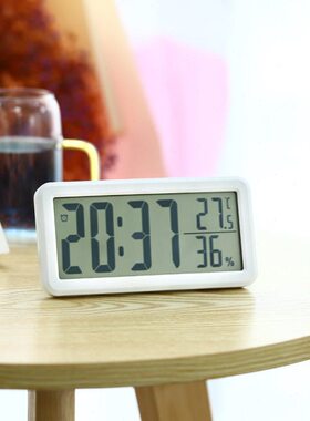 简约表电子闹钟 温度家用度床头学生宿舍湿薄款桌面挂墙时钟便携