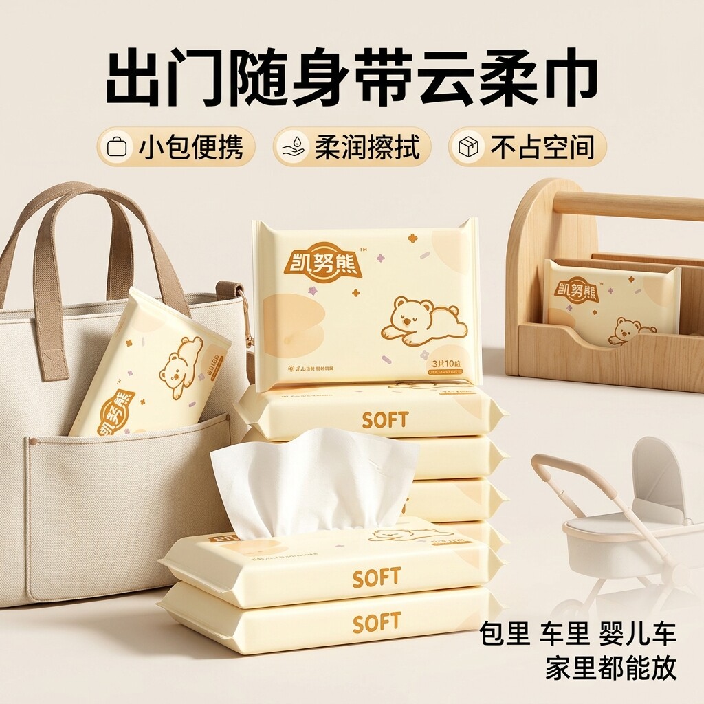汽车清洁乳霜纸保湿新生儿云柔巾母婴儿纸巾抽纸润肤超柔纸加厚