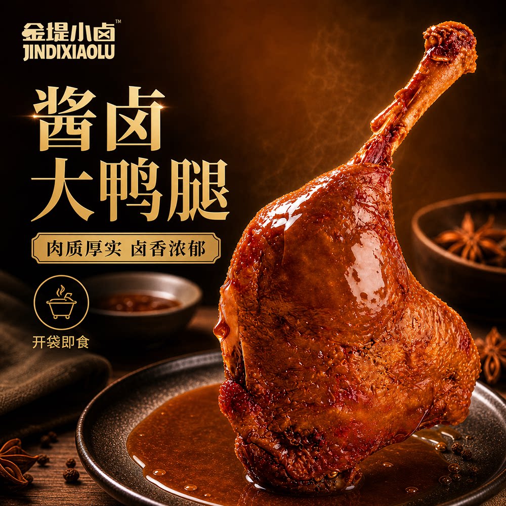 金堤小卤酱卤大鸭腿夜宵办公室必备卤制多口味鸭腿香辣真空包装